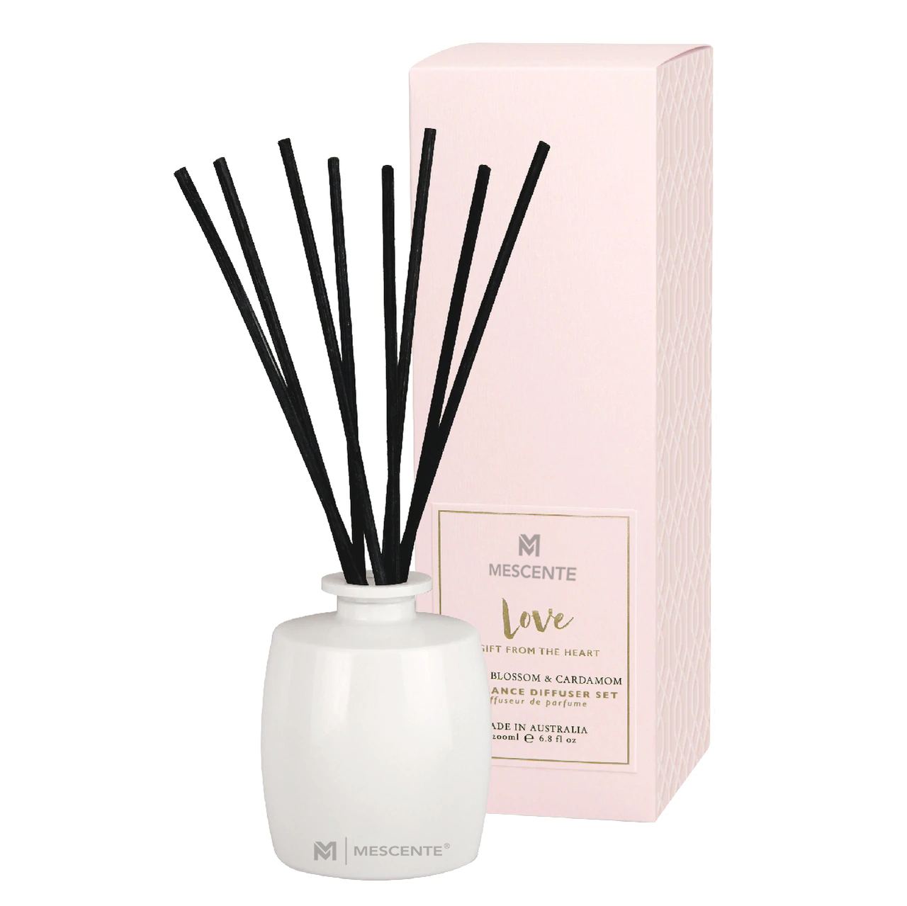 M&Scent Große Glasflasche Home Essentials Aroma Reed Diffuser Geschenkset mit Rattanstäbchen