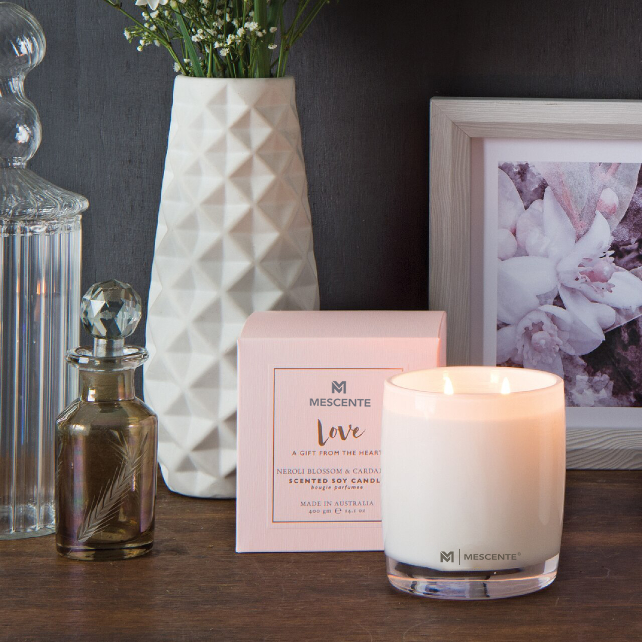 M&Scent Große Glasflasche Home Essentials Aroma Reed Diffuser Geschenkset mit Rattanstäbchen