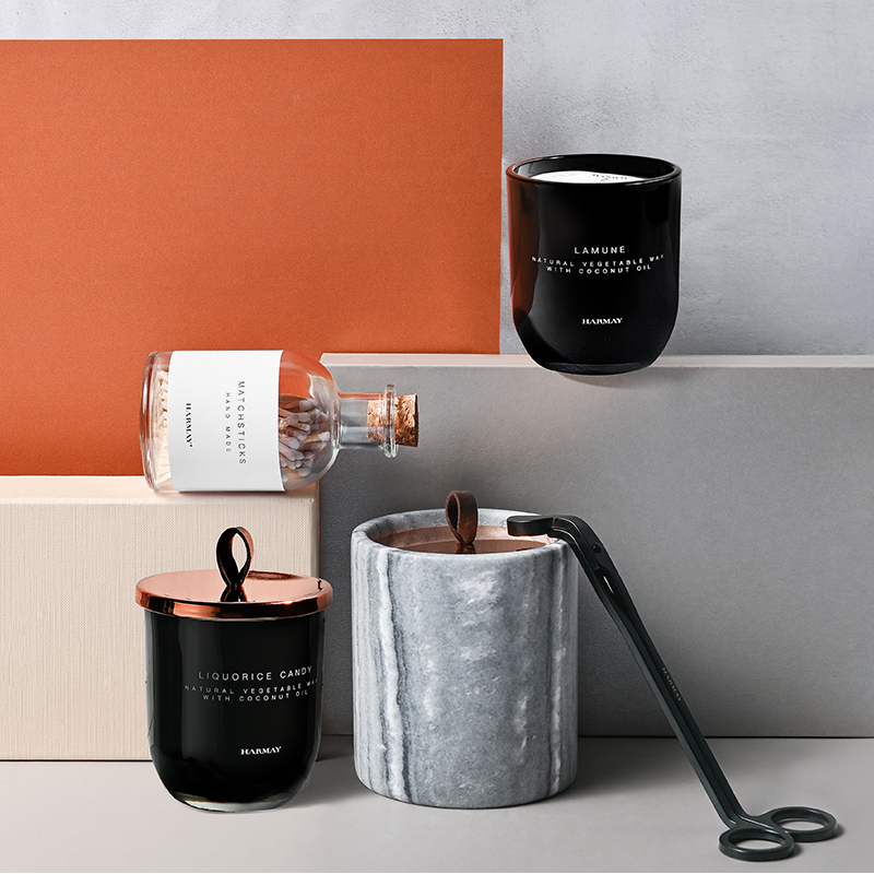 M&Scent Wholesale Luxus-Sojawachskerzen mit maßgeschneiderter Dekoration und Privatmarke aus schwarzem Glas mit Kristallduft