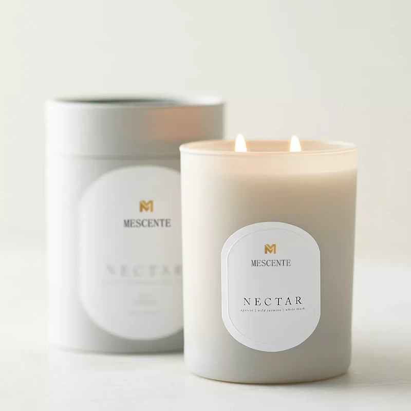 M&Scent Custom Logo Meditation Ungiftige Steine ​​Kräuter Handgegossene, natürlich duftende Sojawachs-Kristallkerzen