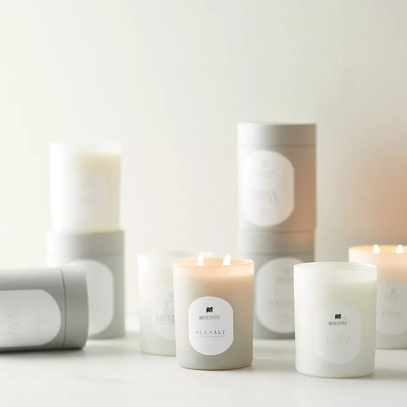 M&Scent Custom Logo Meditation Ungiftige Steine ​​Kräuter Handgegossene, natürlich duftende Sojawachs-Kristallkerzen