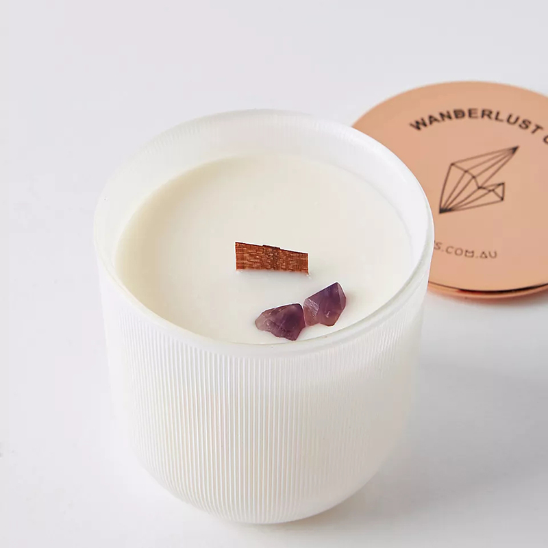 Luxus-Marmor-Glänzendes Logo-Kristall-infundiertes Edelstein-Chakra-Aromatherapie-Duft-Sojawachskerzen im Großhandel