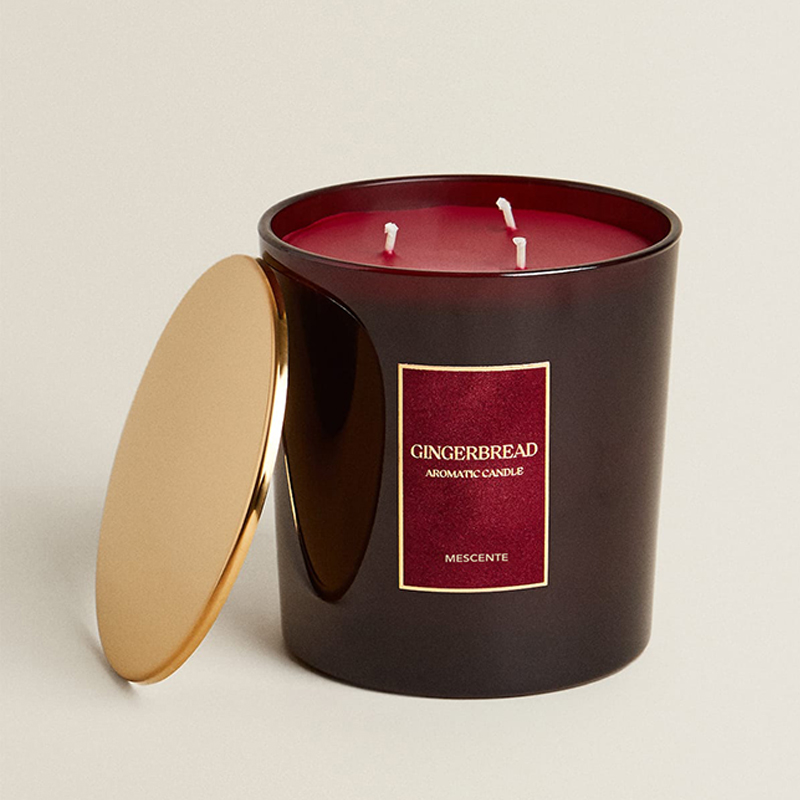 M&Scent Custom Luxuskerzen mit 3 Dochten, personalisierte Private-Label-Duftkerze aus schwarzem, mattem Glas