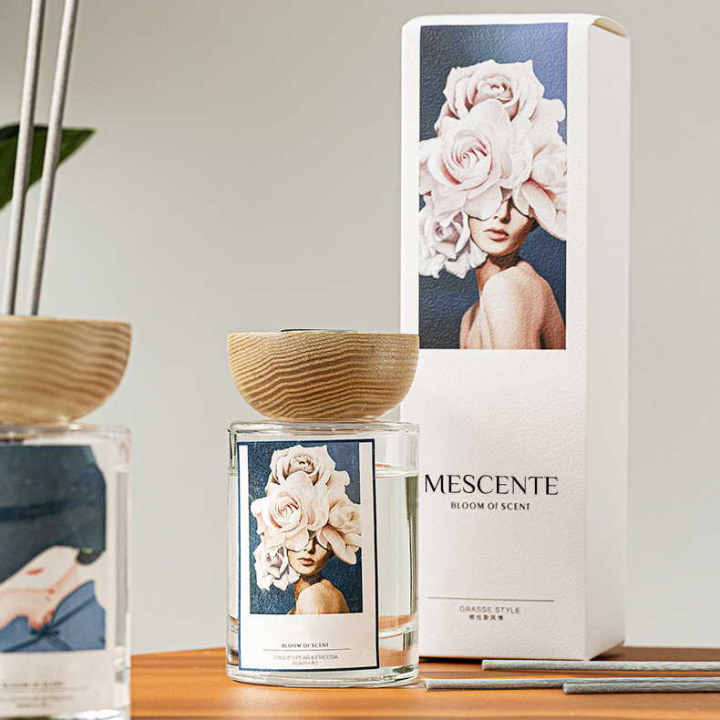 M&Scent Großhandel mit Private-Label-Glasflaschenstäbchen-Diffusor-Sets mit Stopfen