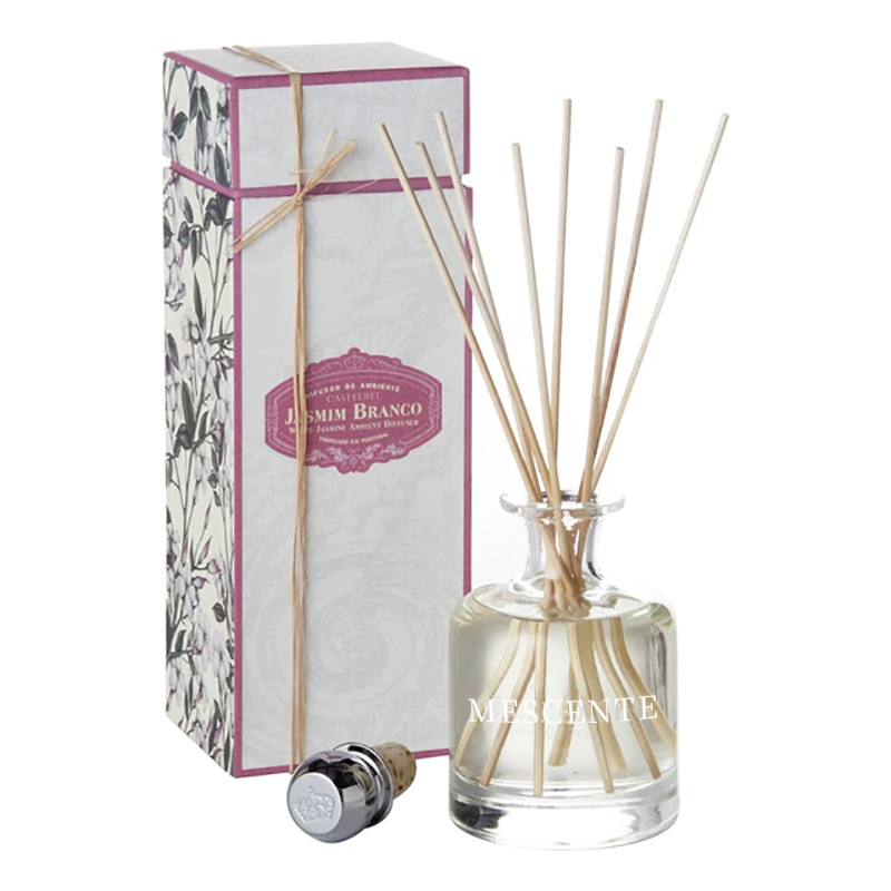 Luxus Frühling 400 ml umweltfreundliche rosa Flaschen Zement graues Leder Magnolienduft Blumenstäbchen Schilfrohr-Diffusor