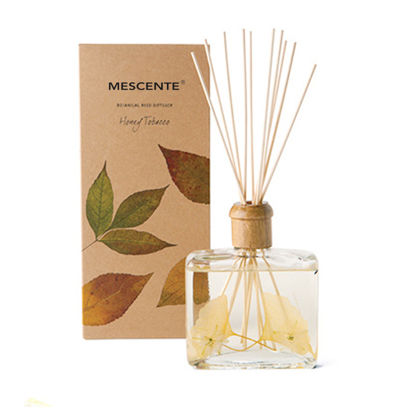 Großhandel, hochwertiger, luxuriöser, individueller Private-Label-Blumen-Sola-Holz-Aroma-Reed-Diffusor mit Box