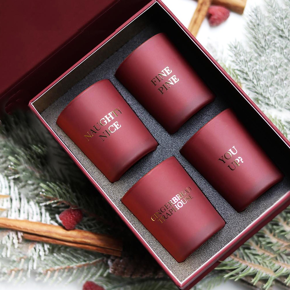 M&Scent luxuriöses Private-Label-Wohnkultur-Aroma-Duftkerzen-Geschenkset mit 4 Stück