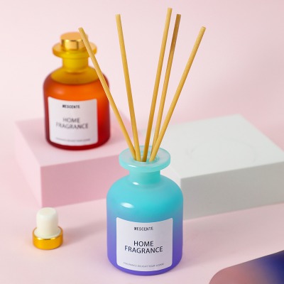 Großhandel einzigartige Glasflasche Duftblumen Reed Diffuser Öl Nachfüllen mit Verpackungsboxen Geschenkset