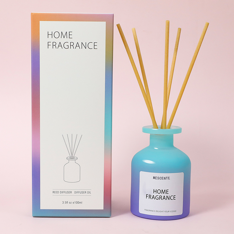 Großhandel einzigartige Glasflasche Duftblumen Reed Diffuser Öl Nachfüllen mit Verpackungsboxen Geschenkset