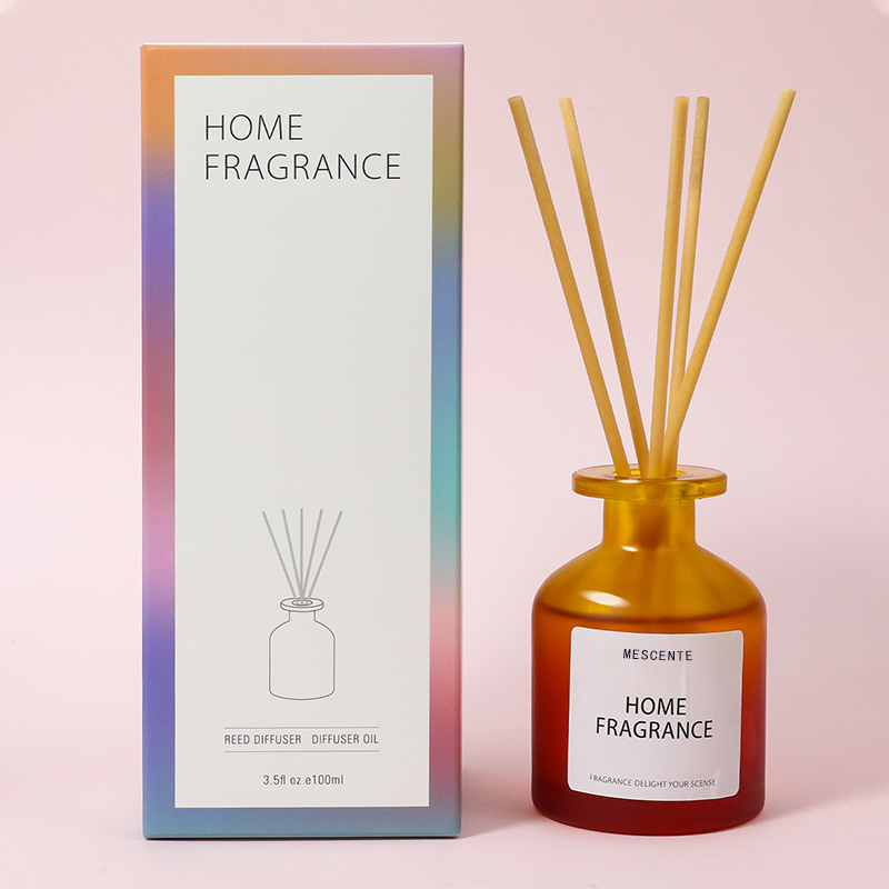 Großhandel einzigartige Glasflasche Duftblumen Reed Diffuser Öl Nachfüllen mit Verpackungsboxen Geschenkset