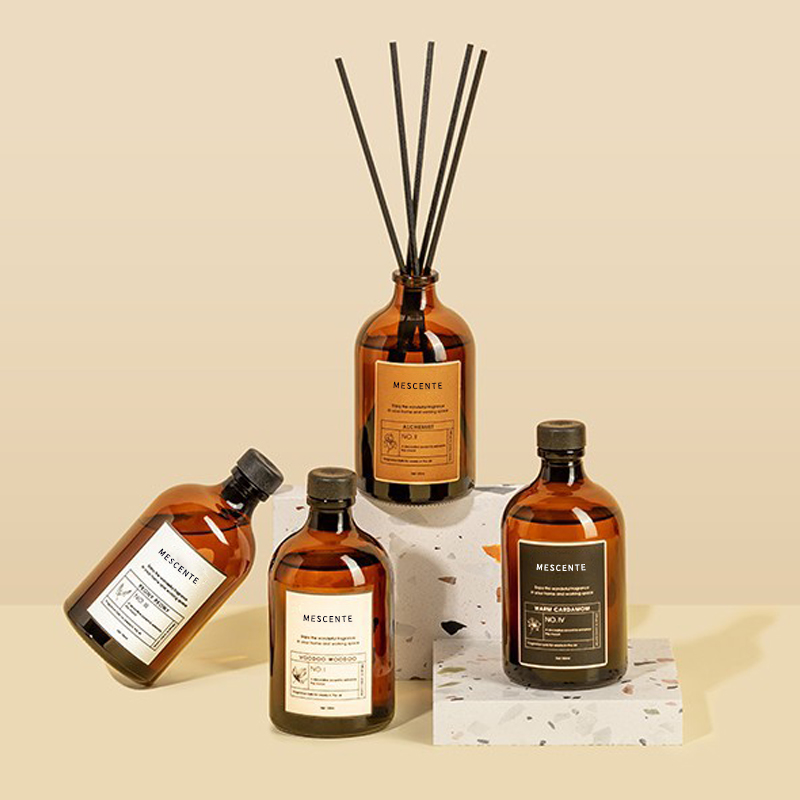 Großes Schwarz und Gold, 100 ml, schillerndes Luxusglas, bunte Stäbchen, Faser-Schiffdiffusor, Lufterfrischer, Lösungsmittel