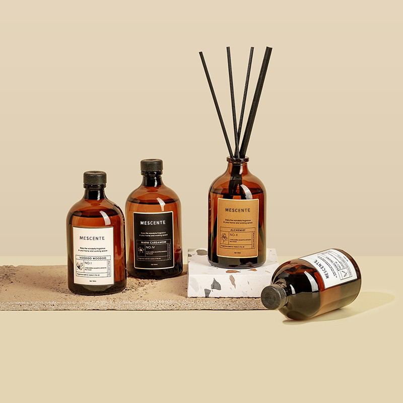 Großes Schwarz und Gold, 100 ml, schillerndes Luxusglas, bunte Stäbchen, Faser-Schiffdiffusor, Lufterfrischer, Lösungsmittel