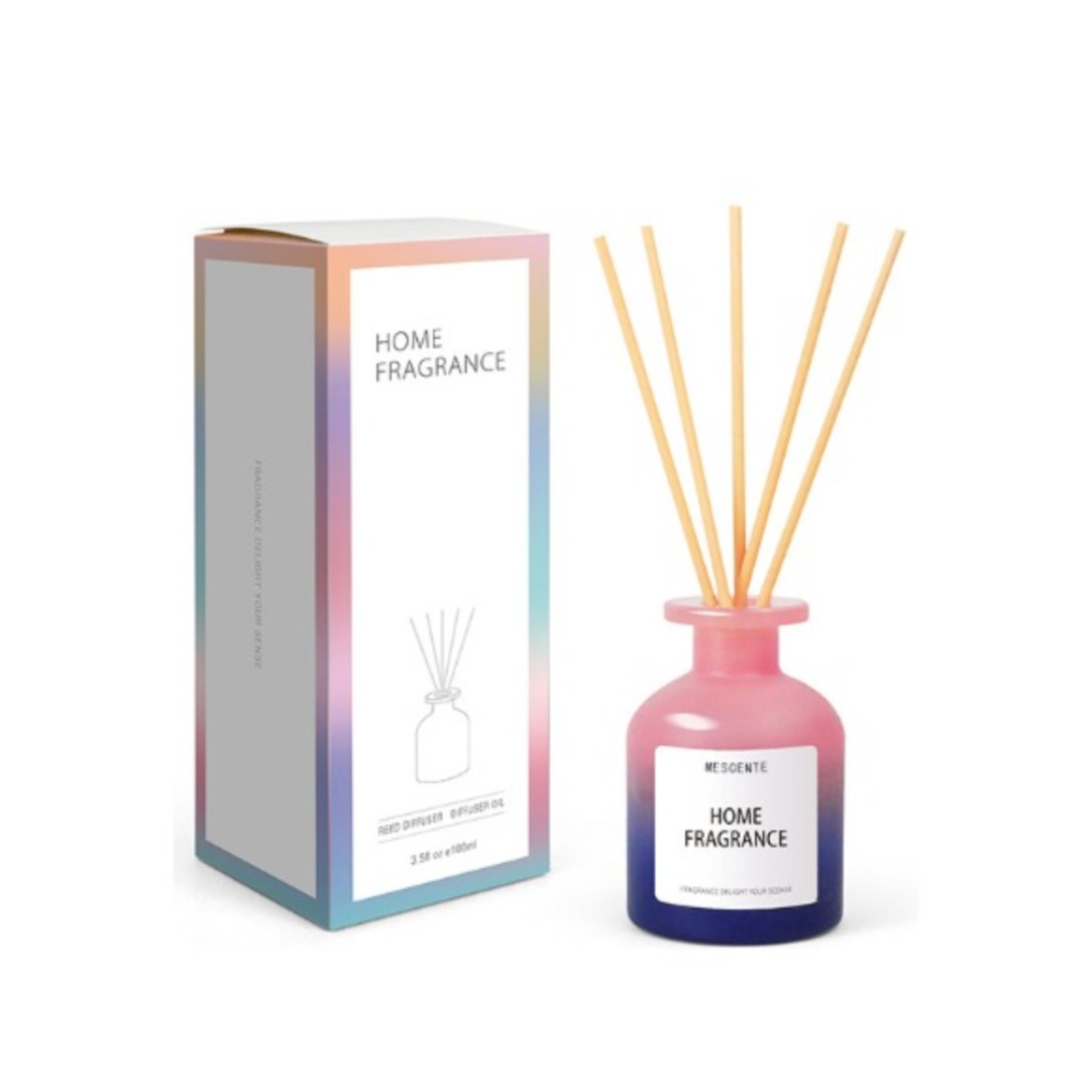 Großhandel einzigartige Glasflasche Duftblumen Reed Diffuser Öl Nachfüllen mit Verpackungsboxen Geschenkset