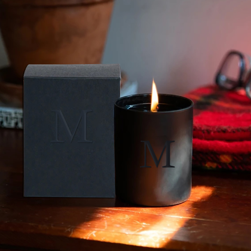 M&Scent Großhandel, luxuriöse, schwarze, einzigartige Gläser für Hochzeiten, dekorative Duft-Sojakerzen mit Kristallen