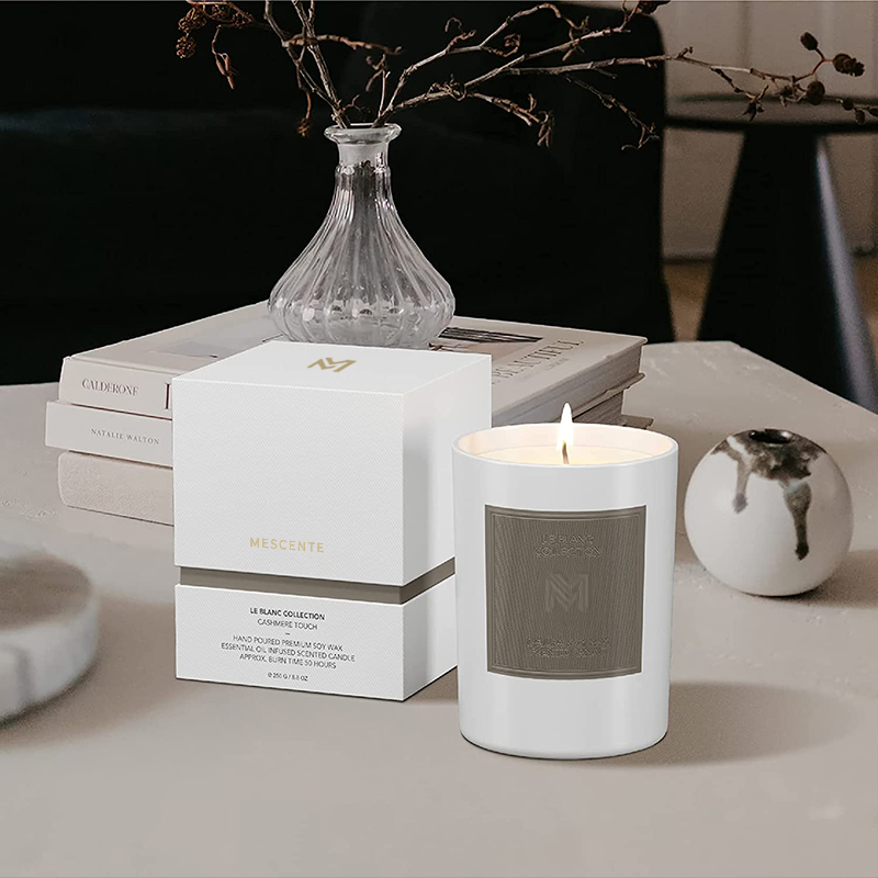 M&Scent Großhandel maßgeschneiderte Luxus-Aromatherapie-Sojawachskerzen-Sets aus schwarzem Glas