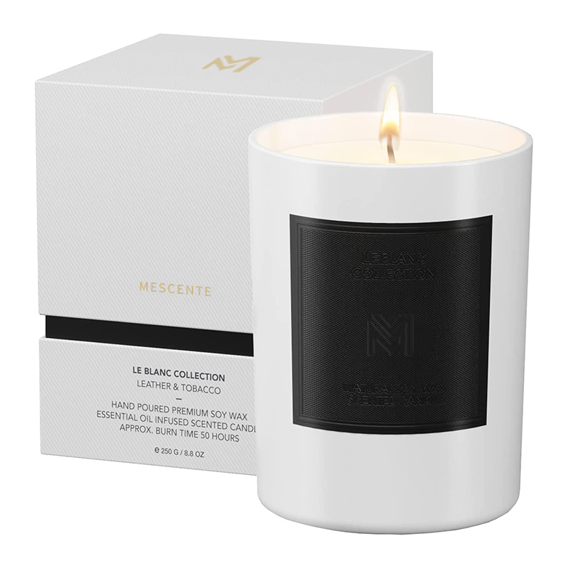 M&Scent Großhandel maßgeschneiderte Luxus-Aromatherapie-Sojawachskerzen-Sets aus schwarzem Glas