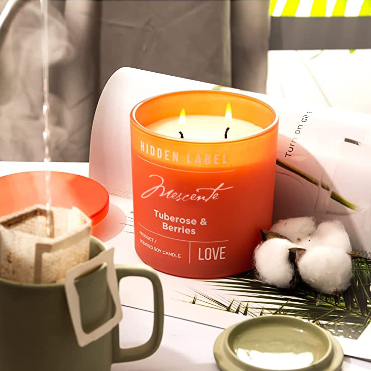 M&Scent Großhandel Luxus-Sojawachskerzen mit Kristallen in schwarzen Gläsern mit Eigenmarke