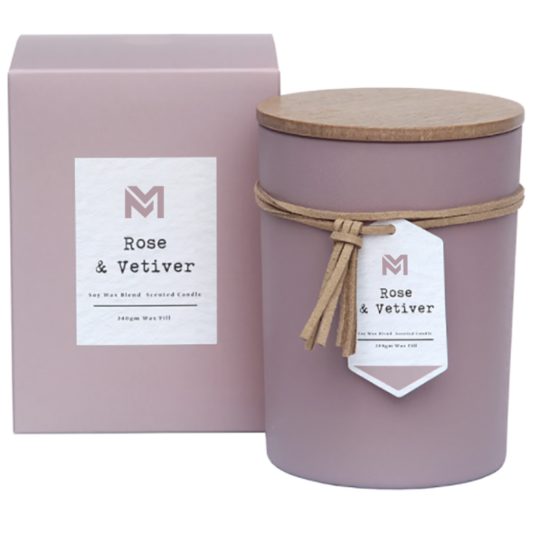 M&S Duft Großhandel Private Label Holzdeckel Aromatherapie Duft Sojawachskerze Geschenkset im Glas