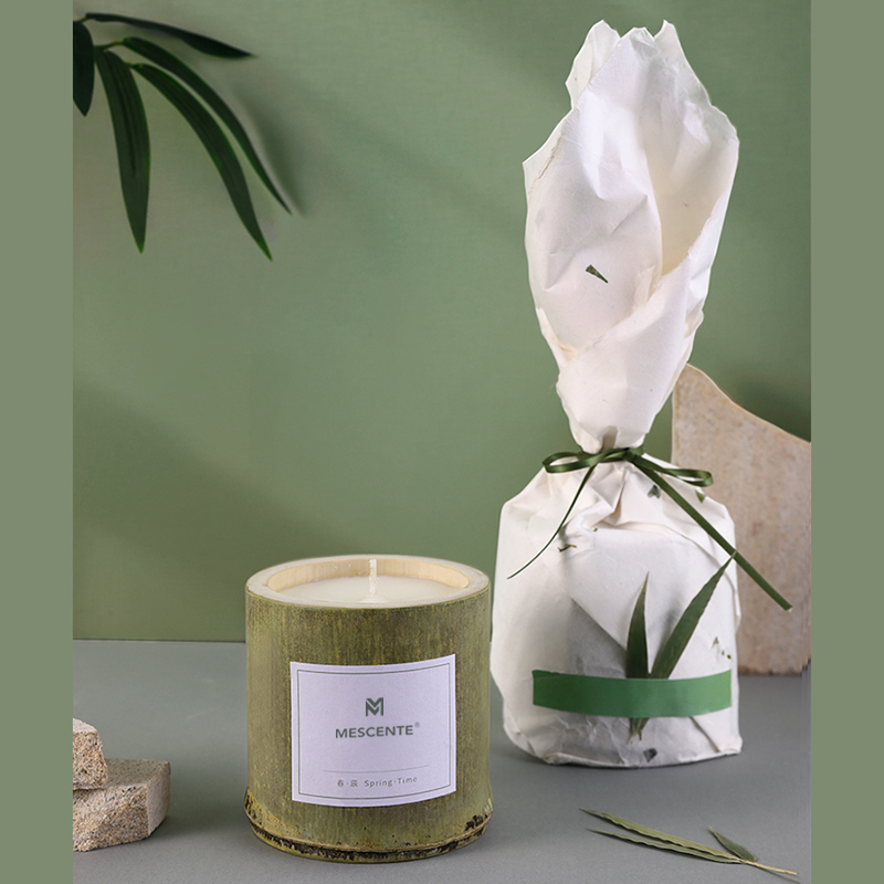 Luxus-Kerzenhalter aus Holz von M&Scent, Duftkerzen der Privatmarke, mit Box