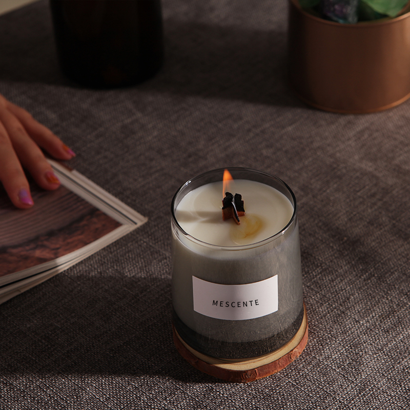 M&Scent Luxus-Glasgefäße, Kristall-Holzdochte, Duftkerze aus Sojawachs, Hochzeitskerzen