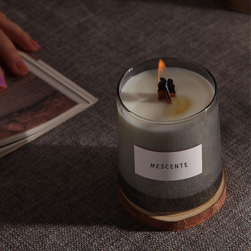 M&Scent Luxus-Glasgefäße, Kristall-Holzdochte, Duftkerze aus Sojawachs, Hochzeitskerzen