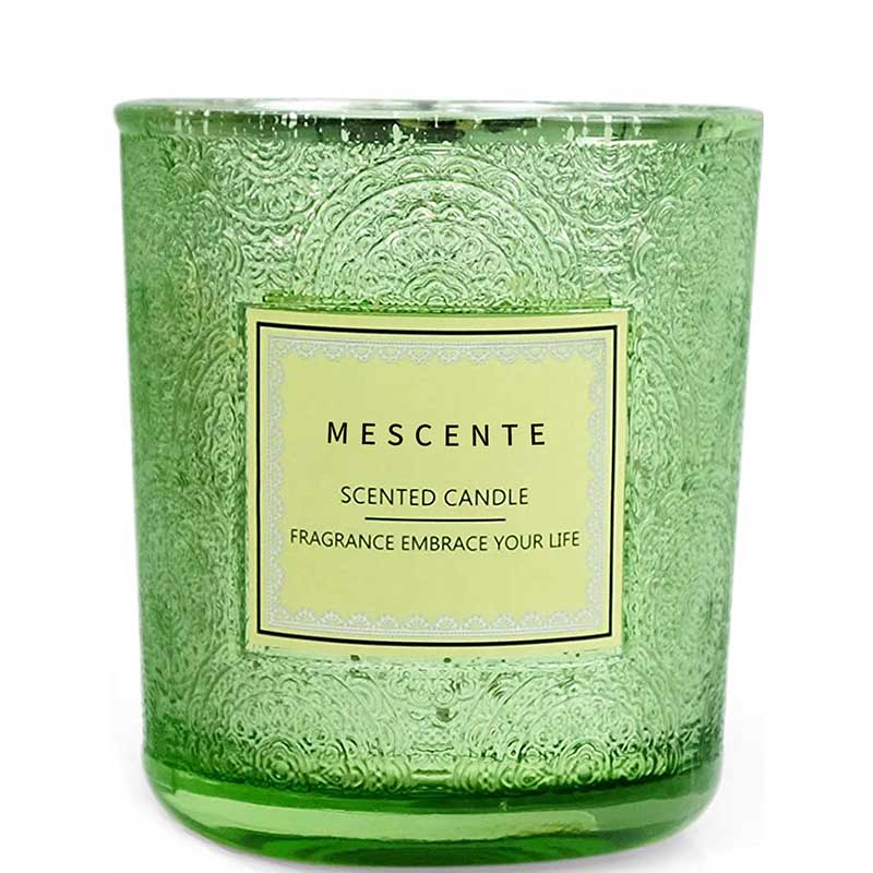 Großhandel mit personalisierten Herstellern, Luxus-Wohnkultur, Geschenkverpackung, Farbglas, Wachs-Duftkerze mit getrockneten Blumen