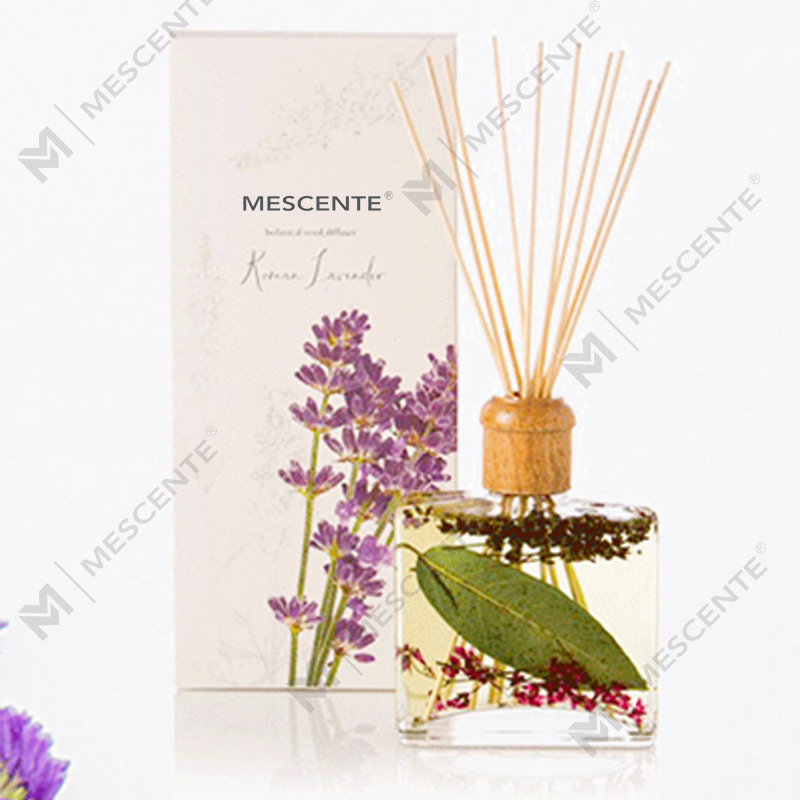 Großhandel, hochwertiger, luxuriöser, individueller Private-Label-Blumen-Sola-Holz-Aroma-Reed-Diffusor mit Box