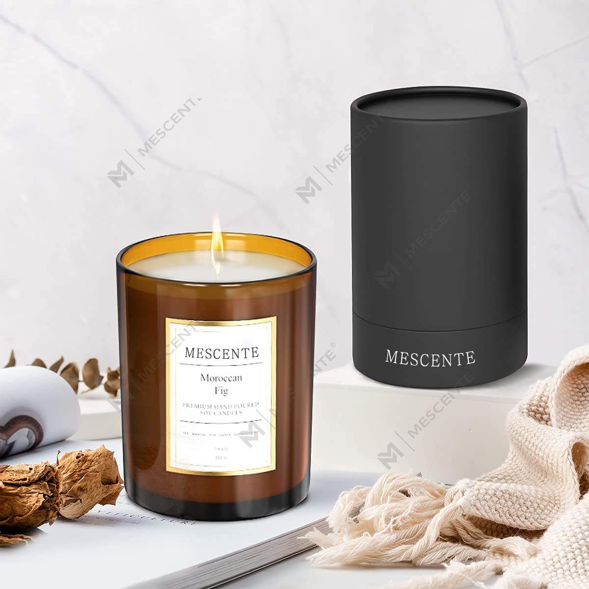 M&Scent Großhandel Großbestellung Luxus-Sojawachskerzen mit individueller Eigenmarke als Geschenkset
