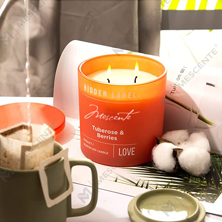 M&Scent Großhandel Luxus-Sojawachskerzen mit Kristallen in schwarzen Gläsern der Handelsmarke