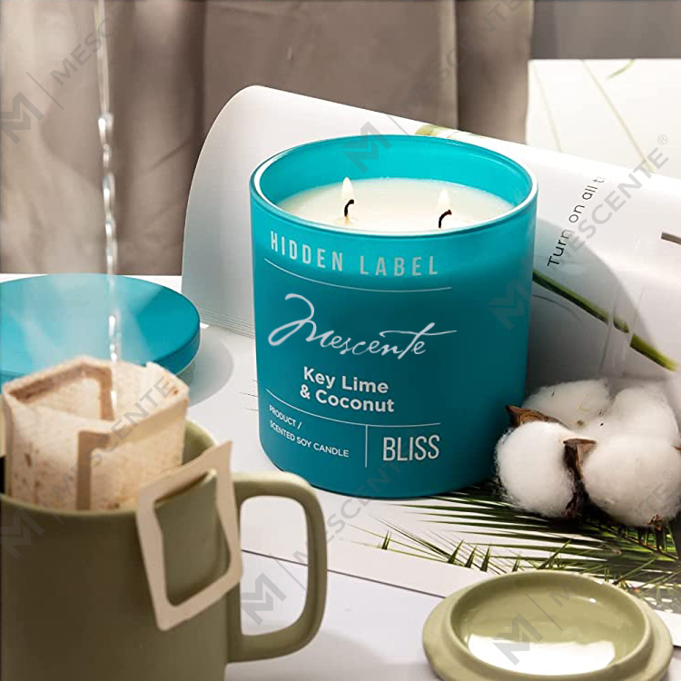 M&Scent Großhandel Luxus-Sojawachskerzen mit Kristallen in schwarzen Gläsern der Handelsmarke