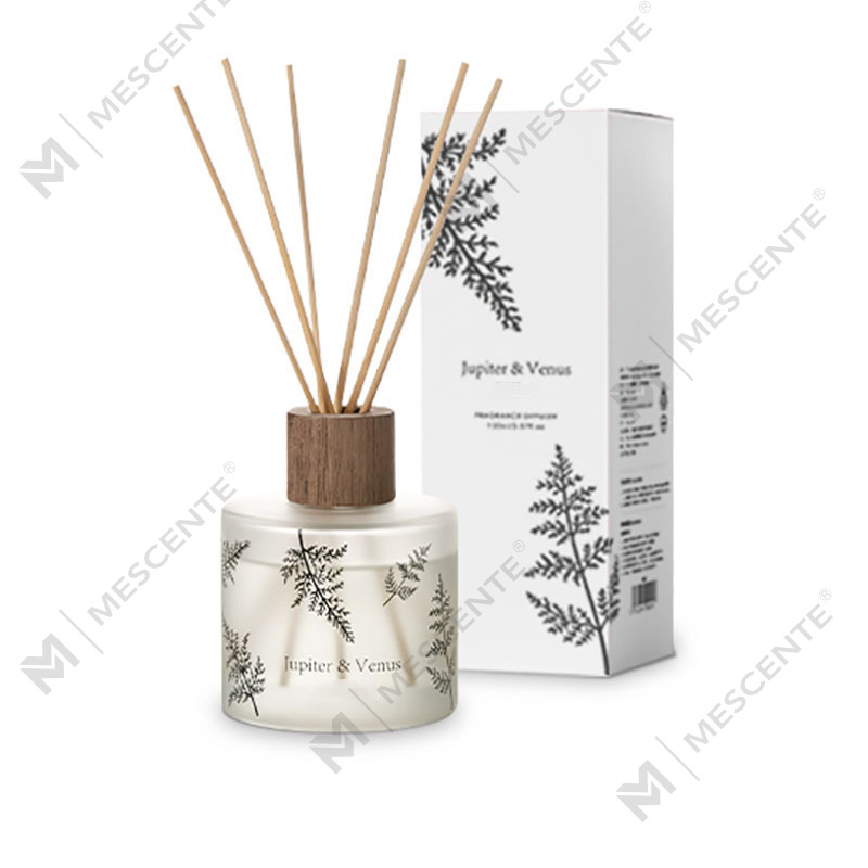 M&Scent Großhandel, luxuriöser individueller dekorativer bernsteinfarbener Glas-No-Fire-einzigartiger transparenter Blumenaroma-Red-Diffusor