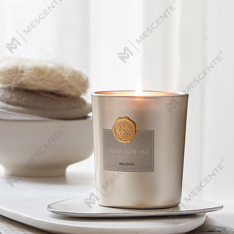 M&Scent Luxus-Sojawachskerze mit individueller privater Marke und dekorativen Glasgefäßen