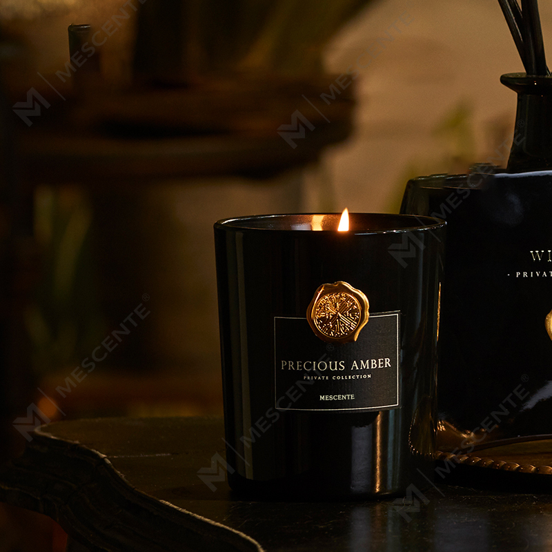 M&Scent Luxus-Sojawachskerze mit individueller privater Marke und dekorativen Glasgefäßen