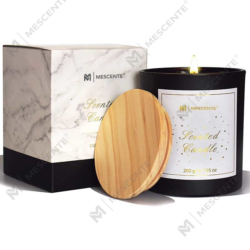 M&Scent Custom Logo Mini Runde Kristallglasflasche Starker Kaffee Sojawachs Duftkerzen mit Box in Großpackung