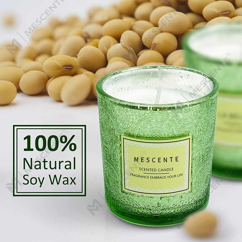 Großhandel mit personalisierten Herstellern, Luxus-Wohnkultur, Geschenkverpackung, Farbglas, Wachs-Duftkerze mit getrockneten Blumen
