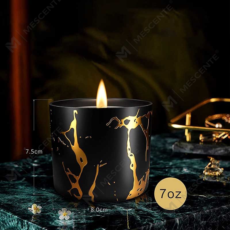 Luxuriöses, großes, personalisiertes Keramik-Wohndekor-Müsli-Gold-Kerzenglas, handgefertigtes Sojawachs-Duftkerzen-Geschenkset