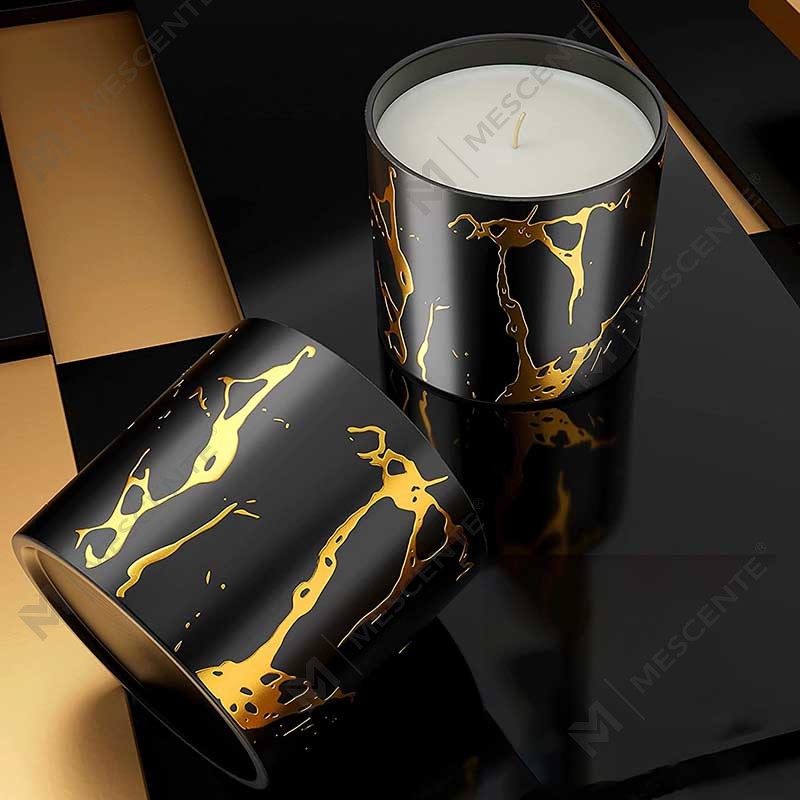 Luxuriöses, großes, personalisiertes Keramik-Wohndekor-Müsli-Gold-Kerzenglas, handgefertigtes Sojawachs-Duftkerzen-Geschenkset