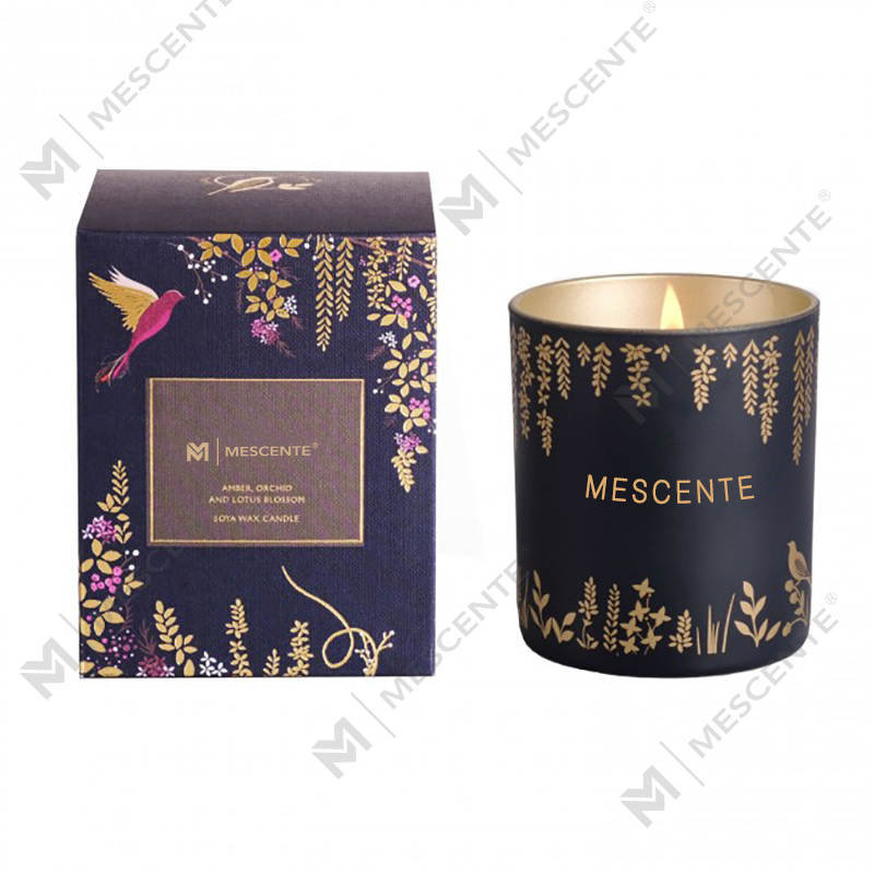 Private Label personalisierte schwarze Holzdochtkerzen mit luxuriösem Duft und Kristallen