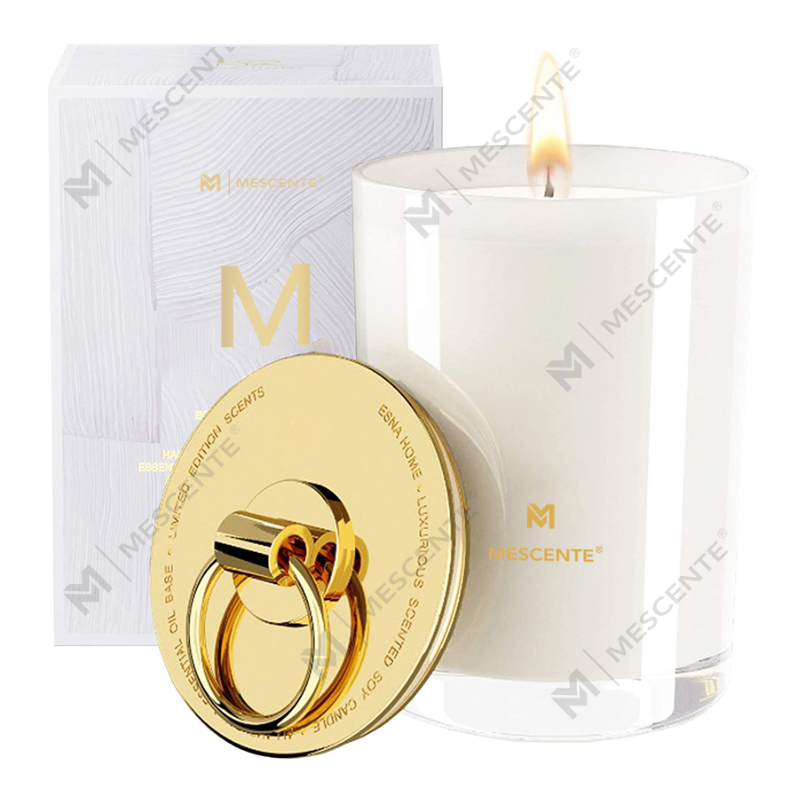 M&Scent Luxus-Duftkerzen aus weißem Sojawachs mit Logo, personalisierte Hochzeit-Duftkerzen, individuelle Camp-Kerze