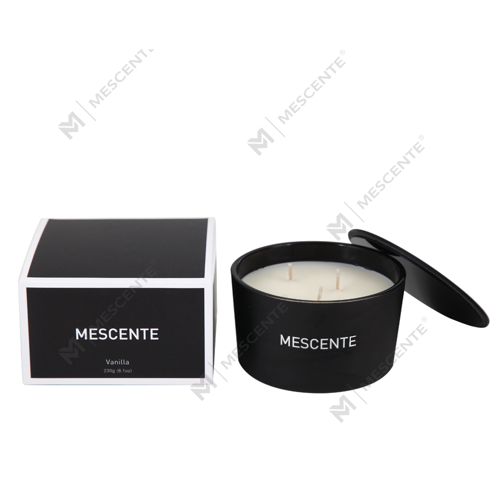 Mescente Wholesale Private Label Glasgefäß mit 3 Dochten, Duftkerze aus 100 % Sojawachs