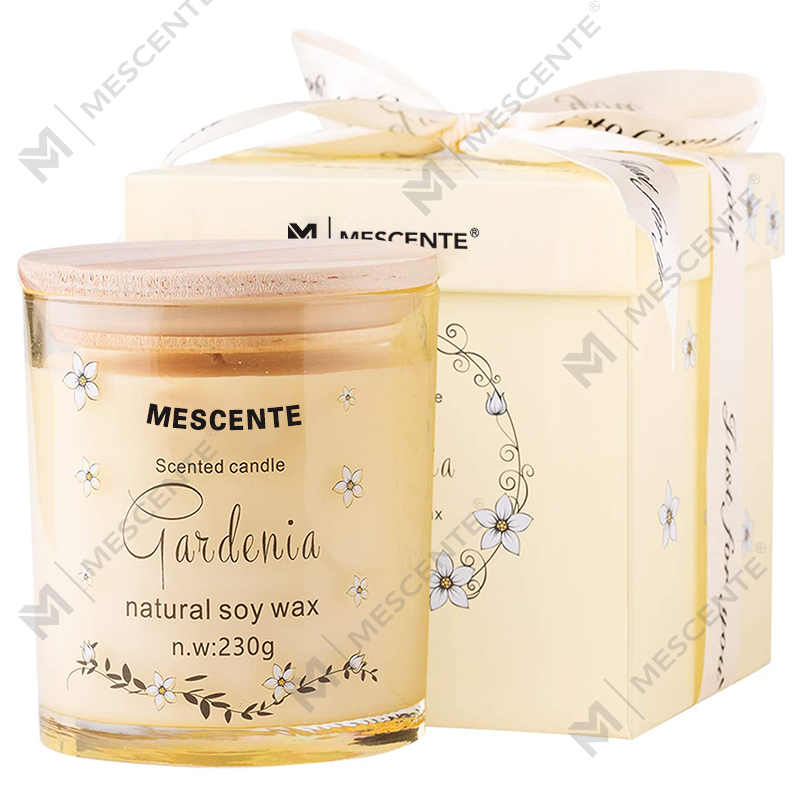 M&Scent Handgefertigter luxuriöser Glashalter, spirituelle Keramik-Säule, Vanille-Duftkerze mit Kristallen