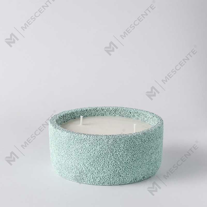 M&Scent Luxuriöse handgefertigte spirituelle Stumpenkerzen mit Logo, Duftglas mit Kristallen, Kerze mit 3 Dochten