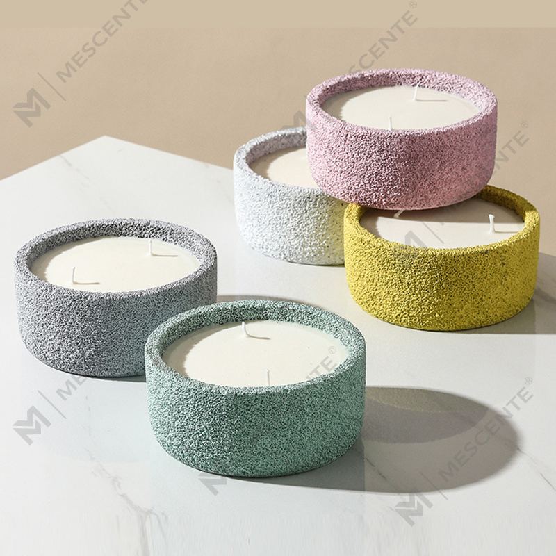 M&Scent Luxuriöse handgefertigte spirituelle Stumpenkerzen mit Logo, Duftglas mit Kristallen, Kerze mit 3 Dochten