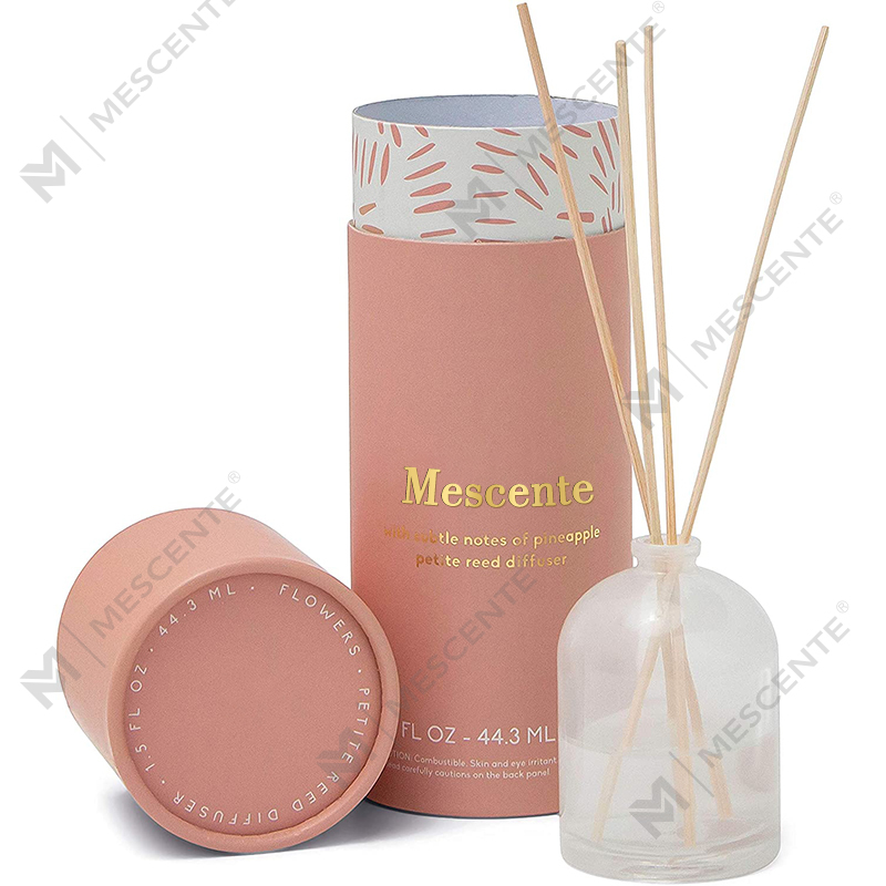 M&Scent Luxuriöser, individuell gestalteter, großer, roségoldener Glasflaschen-Blumen-Eigenmarken-Flüssigkeits-Red-Diffusor mit Geschenkbox