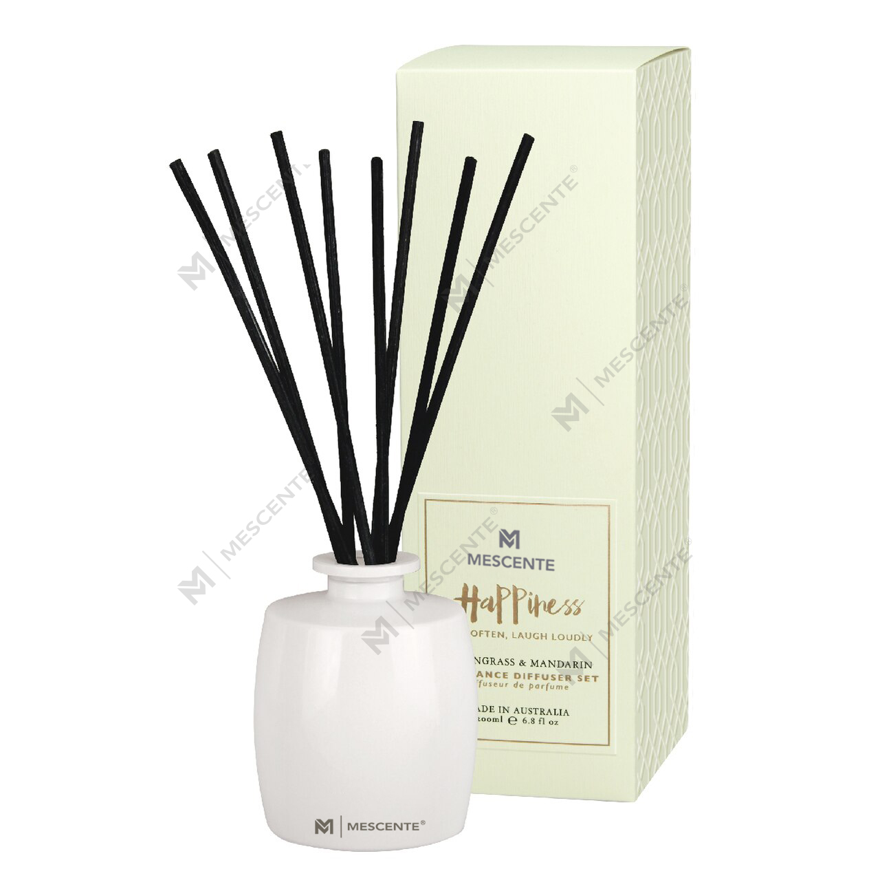 M&Scent Große Glasflasche Home Essentials Aroma Reed Diffuser Geschenkset mit Rattanstäbchen