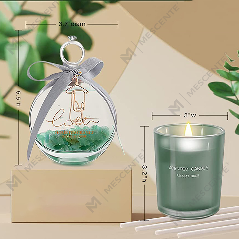 M&S Cent Zitronen-Basilikum-Duftöl-Diffusor und Duftkerze als Geschenkset mit Stäbchen für zu Hause