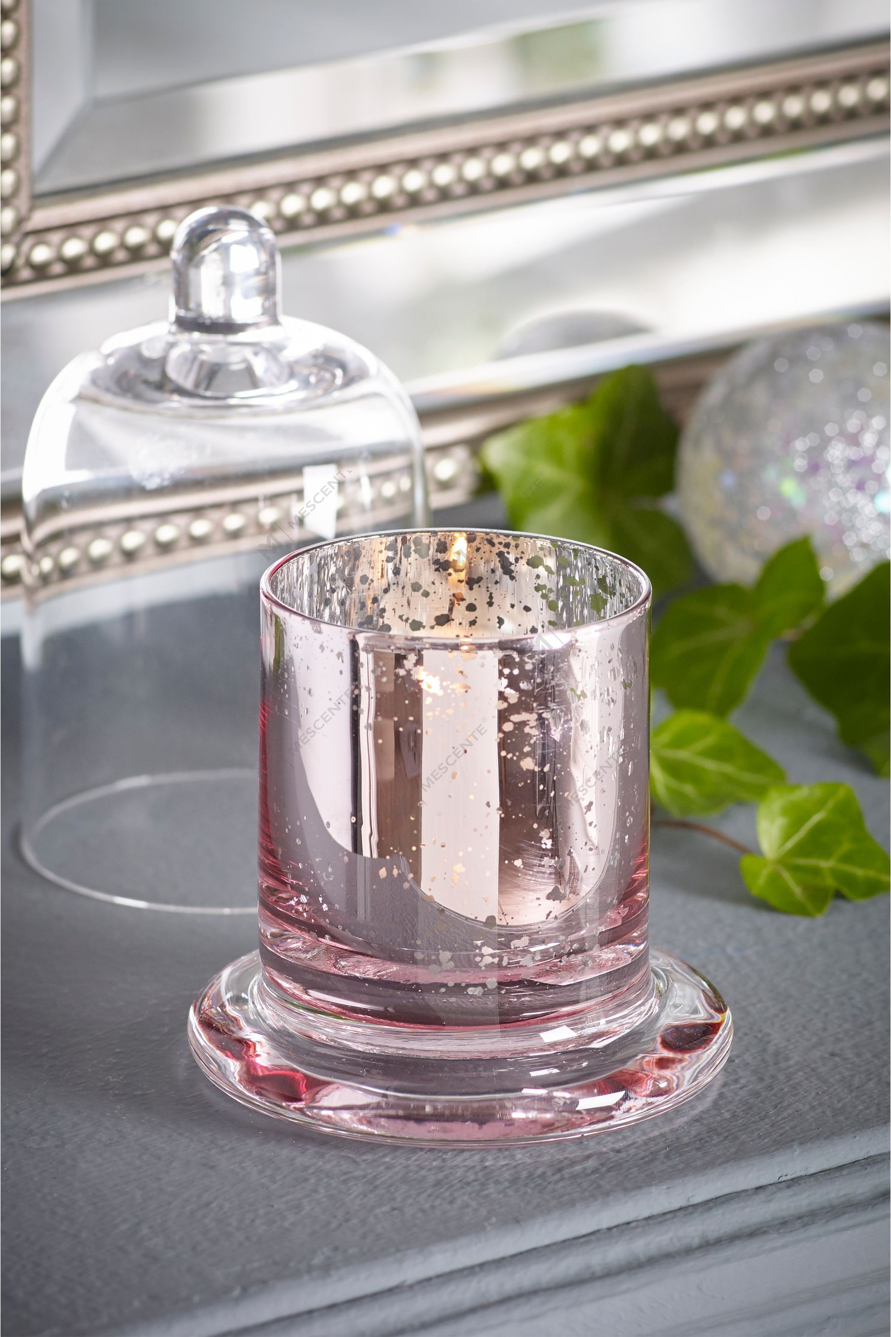 Mescente Luxus-Silber-Kuppeldeckel, Duftkerzenhalter, Glaskuppelgläser