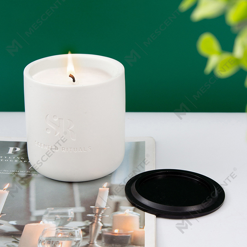 M&S Scent Custom Logo Günstige Keramikgläser mit Holzdeckel Kerze, Kokoswachs-Luxuskerzen