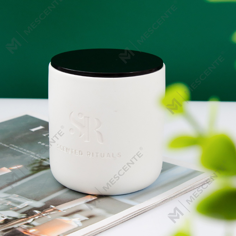 M&S Scent Custom Logo Günstige Keramikgläser mit Holzdeckel Kerze, Kokoswachs-Luxuskerzen