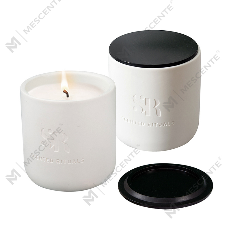 M&S Scent Custom Logo Günstige Keramikgläser mit Holzdeckel Kerze, Kokoswachs-Luxuskerzen